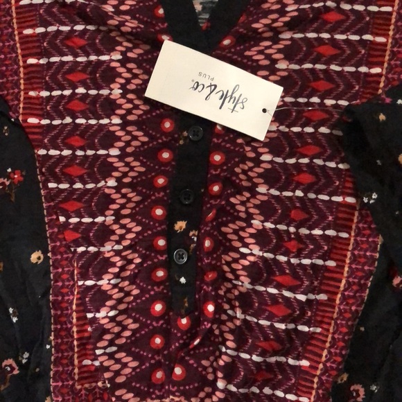 Style & Co. Womens Black Printed Casual Top Shirt - Picture 5 of 6